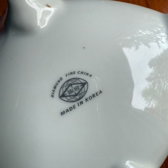 Porcelain Trinket Box Footed Hand Painted With Flowers Ruffled Lid Marked White. - Picture 5 of 12